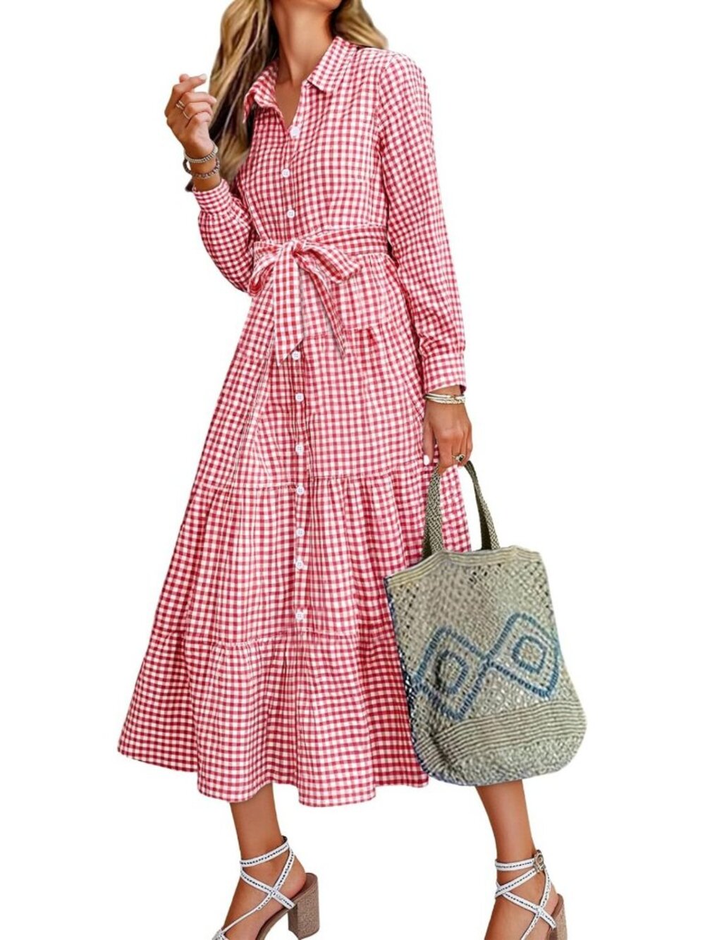 Chic Long Sleeve Striped Flowy Maxi Dress for Women - Perfect for Any Occasion